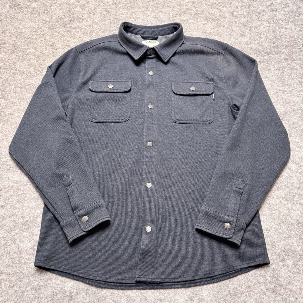 Linksoul Wyeth Blue Snap Shacket Overshirt Mens XL Golf Casual *